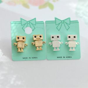 Magicpieces Rhodium Plated Cute Little Robot..
