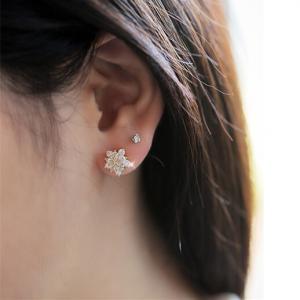 Rhodium Plated Twinkling Star Earrings 061729j