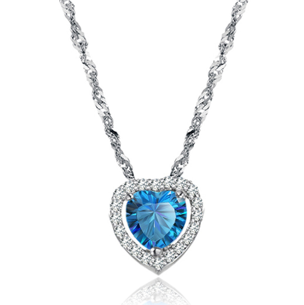 Women's Alloy Blue Aaa High Quality Cz Pendant Paltinum Plating